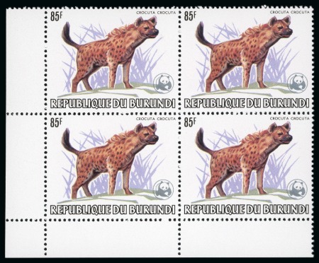 Stamp of Burundi 1983 Fauna WWF mint nh set of 13 in mint nh lower left corner marginal blocks of four