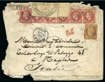Stamp of France » Siège de Paris 1870 ITALIE, 1871, Lettre pour Naples (Napoli) ayant subi