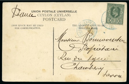 Stamp of Colonies françaises » Indochine 1903-04, Carte postale pour Chambéry (Savoie) du Corps