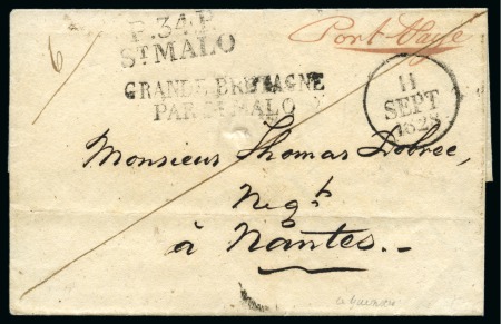 Stamp of France 1828, Lettre avec mention manuscrite de port payé