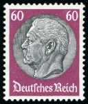 Stamp of Germany » German Empire 1933 Hindenburg 3pf to 100pf, complete set of 14 values, unmounted