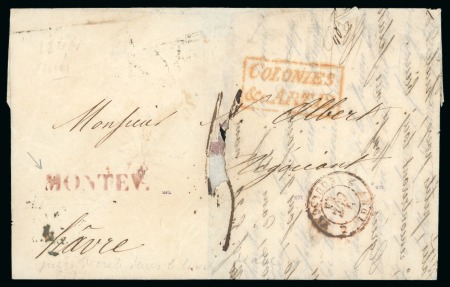 Stamp of Uruguay 1844 (June 26) Cover from Montevideo to Havre