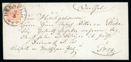 Stamp of Austria » Bohemia (Böhmen) Dnespek - Bohemia (Böhmen). 1850 3kr on cover, Müller 526c
