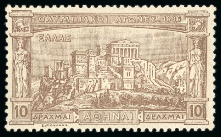 Stamp of Large Lots and Collections 1869-96 Selection of 16 Large Hermes Heads (15 used) and 1896 Olympics mint set of 12