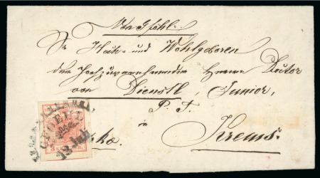 Stamp of Austria » Lower Austria (Niederösterreich) Gföhl - Lower Austria (Niederösterreich). 1850 3k on cover, Müller 785d