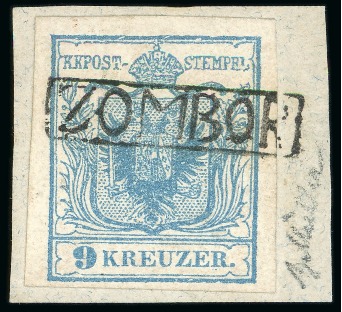 Stamp of Austria » Voivodeship of Serbia (WoiwodschaftSerbien) Zombor - Voivodeship of Serbia (Woiwodschaft Serbien). 1850 9kr, Müller 3360a