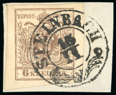Stamp of Austria » Hungary (Ungarn) Steinbach - Hungary (Ungarn), nowadays in Slovakia. 1850 6kr, Müller 2707a