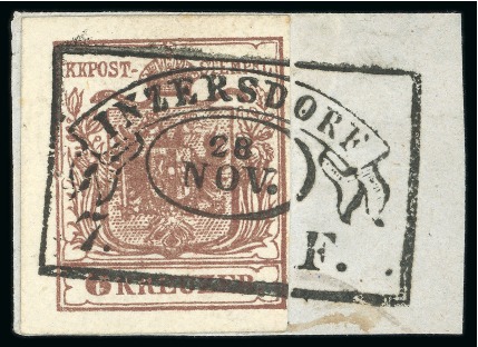 Stamp of Austria » Vienna and Suburbs (Wien und Vorstädte) Inzersdorf - Vienna. 1850 6kr, Müller 1084a