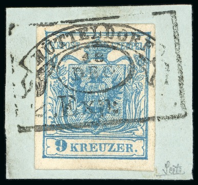 Stamp of Austria » Vienna and Suburbs (Wien und Vorstädte) Hütteldorf - Vienna. 1850 9kr, Müller 1063a