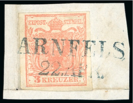 Stamp of Austria » Styria (Steiermark) Arnfels - Styria (Steiermark). 1850 3kr, Müller 92a.