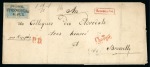 Stamp of Austria » Lower Austria (Niederösterreich) Strengberg - Lower Austria (Niederösterreich). 1850 9kr (2) + 6kr on registered mail with advise of delivery to Belgium