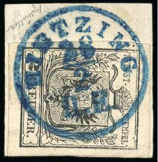 Stamp of Austria » Vienna and Suburbs (Wien und Vorstädte) Hietzing - Vienna and Suburbs (Wien und Vorstädte). 1850 2kr, Müller 1651a in blue