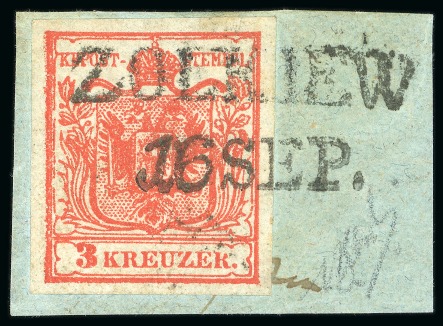 Stamp of Austria » Galizia (Galizien) Zolkiew, in modern day Ukraine - Galizia (Galizien). 1850 3kr, Müller 3357a