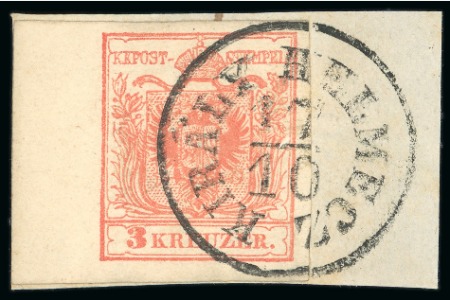 Stamp of Austria » Hungary (Ungarn) Kiraly Helmecz, in modern day Slovakia - Hungary (Ungarn). 1850 3kr, Müller 1233a
