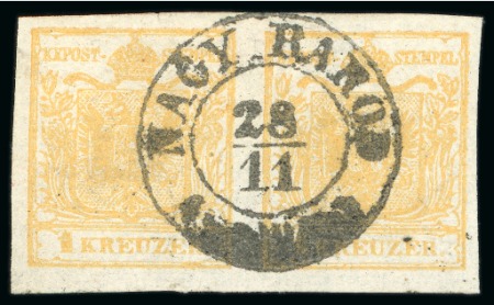 Stamp of Austria » Hungary (Ungarn) Nagy Barod, in modern day Romania - Hungary (Ungarn). 1850 1kr pair, Müller 1793a