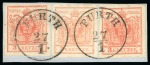 Stamp of Austria » Lower Austria (Niederösterreich) Furth - Lower Austria (Niederösterreich). 1850 3kr, three examples in two different shades, Müller 746a