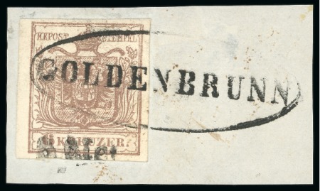 Stamp of Austria » Moravia (Mähren) Goldenbrunn - Moravia (Mähren). 1850 6kr, Müller 811b