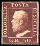 Stamp of Italian States » Sicily 1859 Mint & used selection (27) from 1/2gr to 50gr, very fine examples all with four margins