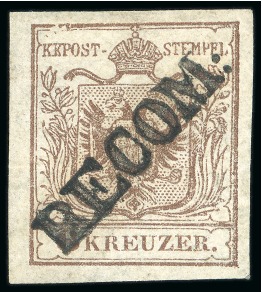 Stamp of Austria » Instructional Postmarks (Zur Entwertung Verwendete Zusatzstempel) Recom & Recoman. 1850 3kr & 6kr, choice group of seven stamps