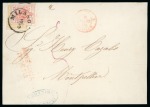 Stamp of Austria » Lombardy Venetia 1850-54 5c applied on 1856 printed-matter cover front