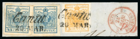 Stamp of Austria » Lombardy Venetia 1850 First-Issue collection comprising over 140 stamps and 16 covers, extraordinarily fine condition