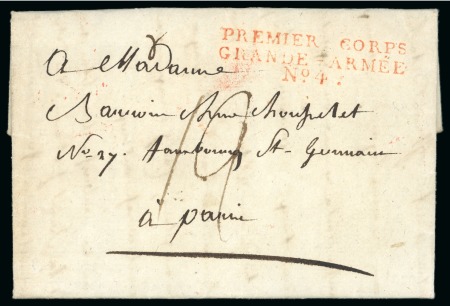Stamp of German States » Prussia 1807 Entire from Braunsberg, Poland, sent to Paris, with neat "PREMIER CORPS / GRANDE-ARMÉE / No.4." hs