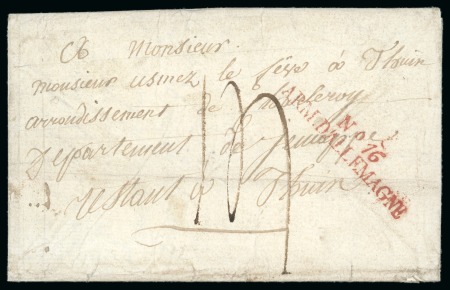 Stamp of German States » Prussia 1812 (Feb 25) Entire from Glogau, Lower Silesia (modern day Poland), sent to Thuin, Belgium, with very fine "No.16 / ARM. D'ALLEMAGNE" hs,