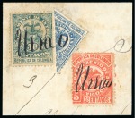 Stamp of Colombia » States - Antioquia 1885-93 three fragments displaying bisects 