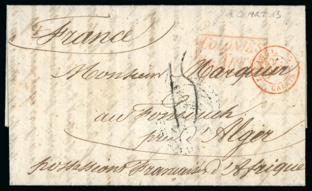 Stamp of Cuba 1851 (May 4) Entire letter from Havana to Algiers