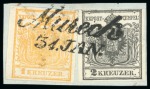 Stamp of Austria » Styria (Steiermark) Styria (Steiermark). 1850 Cancellations. Group of 69 stamps (mainly on fragments) and two covers