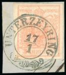 Stamp of Austria » Styria (Steiermark) Styria (Steiermark). 1850 Cancellations. Group of 69 stamps (mainly on fragments) and two covers