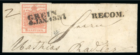Stamp of Austria » Lower Austria (Niederösterreich) Grein. 1850 3kr, Müller 854a