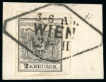Stamp of Austria » Vienna and Suburbs (Wien und Vorstädte) Vienna and Suburbs (Wien und Vorstädte). 1850 First-Issue group featuring 21 cancellations