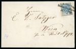 Stamp of Austria » Bohemia (Böhmen) Bohemia - (Böhmen). 1850 First-Issue cancellation assembly comprising 109 usages and five covers