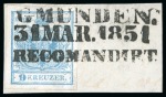 Stamp of Austria » Upper Austria (Oberösterreich) Upper Austria (Oberösterreich). 1850 First-Issue group of 25 cancellations on fragments and one cover