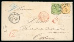 Stamp of German States » Wurttemberg 1869 1kr yellowish green and 14kr light orange-yellow,