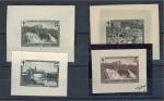 Stamp of Belgium » General issues from 1894 onwards 1929 Sites, trois épreuves des coins définitifs en noir sur petits feuillets