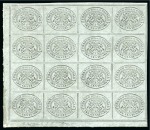 Stamp of Italian States » Papal States 1867 3c grey on chalk surfaced paper, block of 16