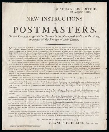 Stamp of Great Britain » Postal Notices Postal Notices, General Post Office 1st August 1806