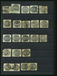 Stamp of Brazil » 1843 Bull's Eyes 1843, "Bull's Eyes" assembly comprising 60 stamps, mostly used but with remarkable duplication of unused examples for the 30r and 60r denominations