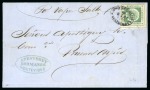 Stamp of Uruguay 1859 180c green, rate cover from Montevideo to Buenos