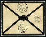 Stamp of China » Foreign Post Offices » French Post Offices 1892 (Jan 17) Envelope to France franked by Type Sage 25c black on rose, tied by octagonal "LIGNE N/PAQ. FR. N°2" ds in red
