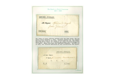 Stamp of Greece » Ionian Islands Korfu and Paxos 1822 & 1826 Pair of official free frank entires from the Police