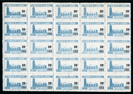 Stamp of Colonies françaises » Algérie 1946, Bloc de 25 exemplaires de la variété sans surcharge