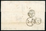 Stamp of Italy 1866 (Aug 24) Entire from Milan to Austria with 1865 20c on 15c pair, underpaid with "FRANCOBOLLO / INSUFFICIENTE" and "DEBITO ITALIAN CENT." hs