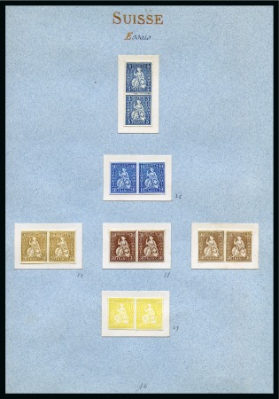 Stamp of Switzerland / Schweiz » Sitzende Helvetia Gezaehnt » Probe 1862 Sitzende Helvetia einmalige Sammlung der PROBEDRUCKE