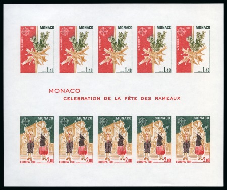 Stamp of Colonies françaises » Monaco 1981, Lot de 10 blocs non dentelés Europa Y&T BF 19a,