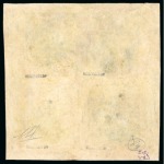 Stamp of Persia » 1868-1879 Nasr ed-Din Shah Lion Issues » 1878-79 Five Kran Stamps (SG 40-43) (Persiphila 30-37) 1878-79 5kr. grey blue, unused complete sheetlet of four, from the setting with positions 'AD/CB'