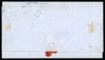 Stamp of Uruguay 1861 60c rose brown on cover with Durazno blue hs