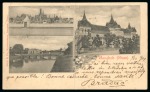 Stamp of Thailand 1901 Picture postcard sent registered to DJIBOUTI, franked with 1899-1904 8a pair